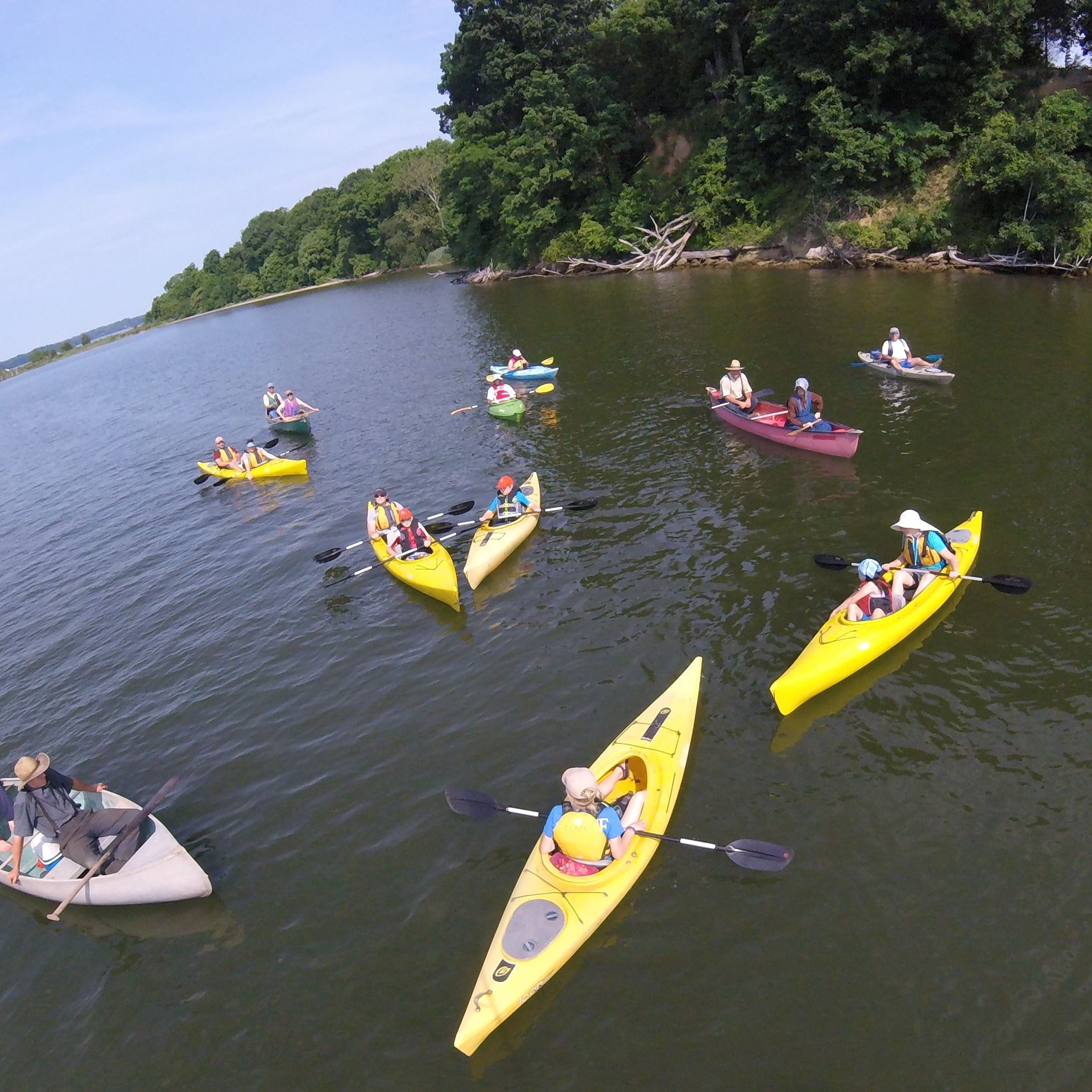 Group of kayakers at Kings Landing