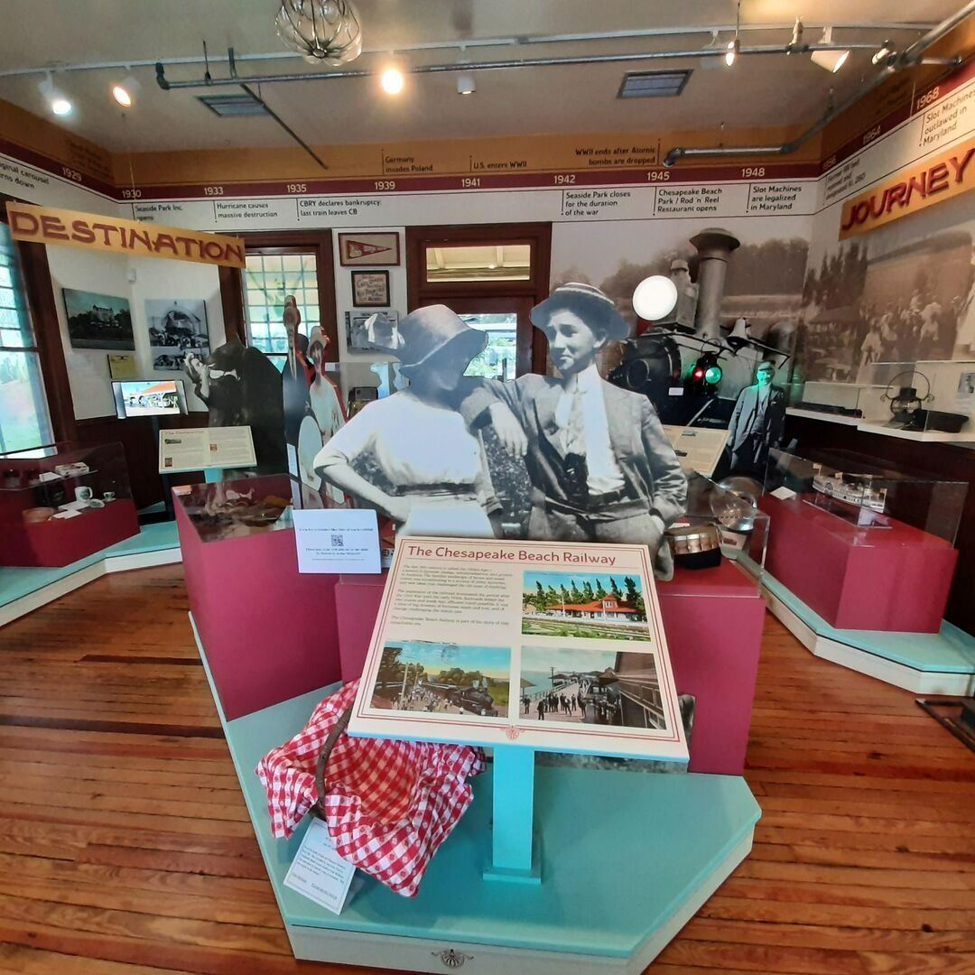 Cardboard cutouts on display at Railway Museum 